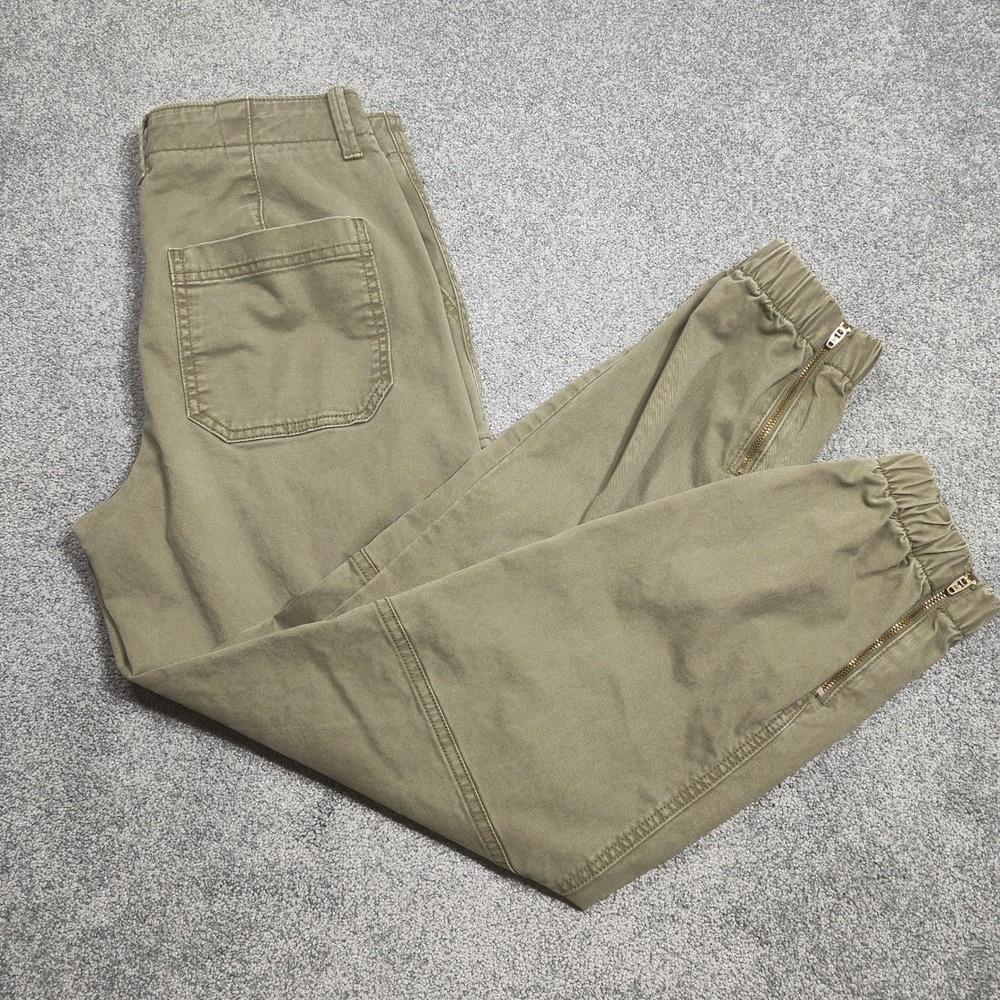 Banana Republic Authentic Chino Olive Green Zipper Ankle Jogger Pants Size 4